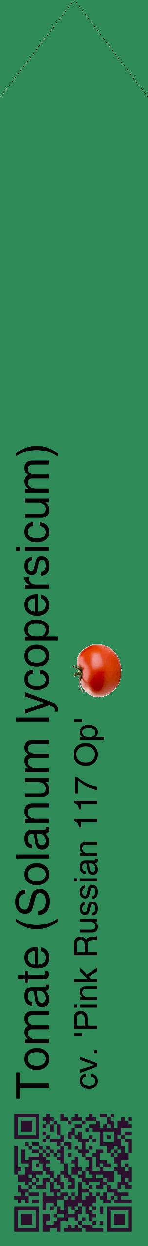 Étiquette de : Solanum lycopersicum cv. 'Pink Russian 117 Op' - format c - style noire11_simplehel avec qrcode et comestibilité simplifiée