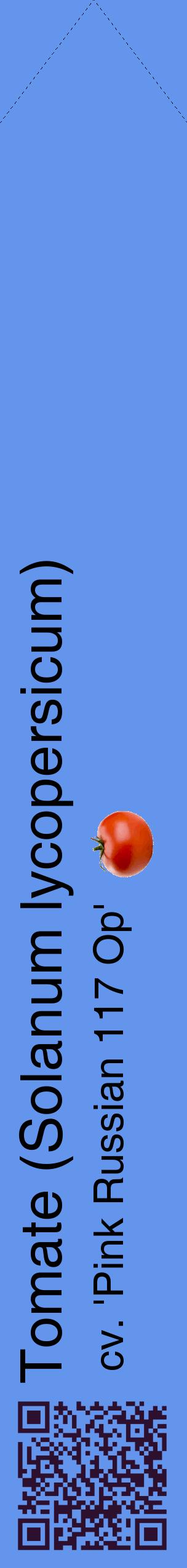 Étiquette de : Solanum lycopersicum cv. 'Pink Russian 117 Op' - format c - style noire4_simplehel avec qrcode et comestibilité simplifiée