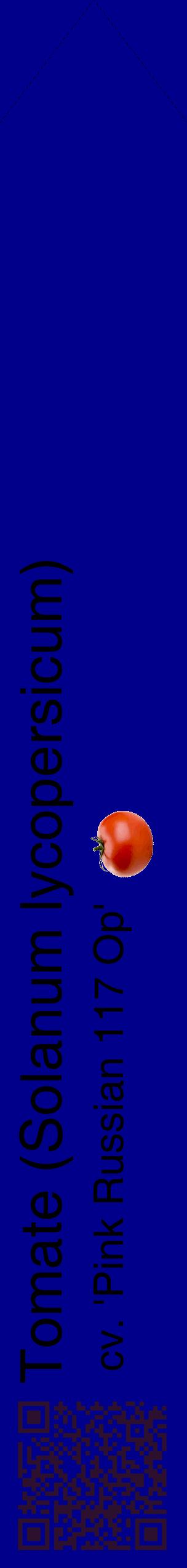 Étiquette de : Solanum lycopersicum cv. 'Pink Russian 117 Op' - format c - style noire7_simplehel avec qrcode et comestibilité simplifiée
