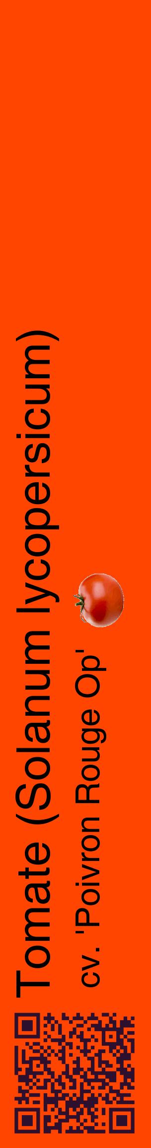 Étiquette de : Solanum lycopersicum cv. 'Poivron Rouge Op' - format c - style noire26_basiquehel avec qrcode et comestibilité simplifiée