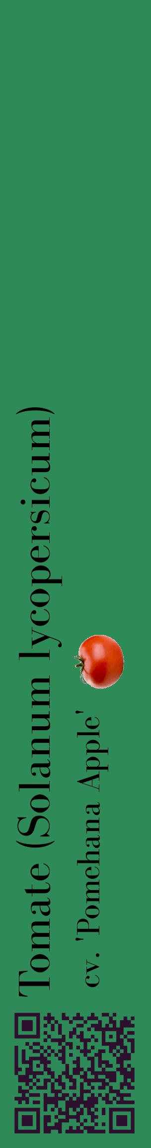 Étiquette de : Solanum lycopersicum cv. 'Pomehana Apple' - format c - style noire11_basiquebod avec qrcode et comestibilité simplifiée