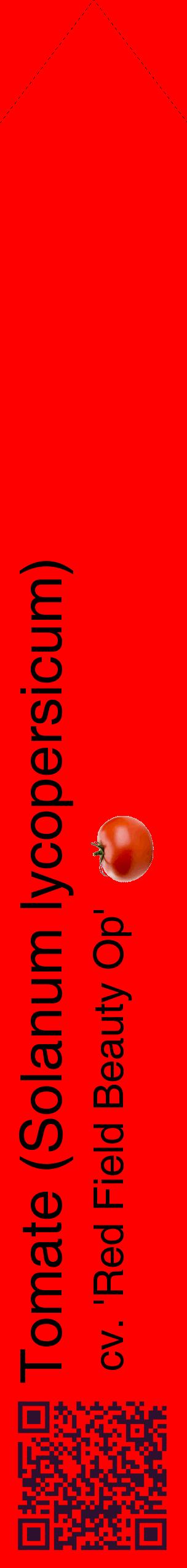 Étiquette de : Solanum lycopersicum cv. 'Red Field Beauty Op' - format c - style noire27_simplehel avec qrcode et comestibilité simplifiée