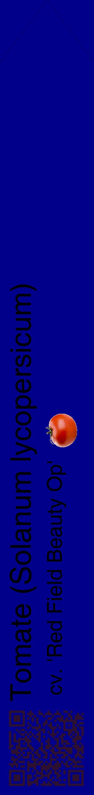 Étiquette de : Solanum lycopersicum cv. 'Red Field Beauty Op' - format c - style noire7_simplehel avec qrcode et comestibilité simplifiée