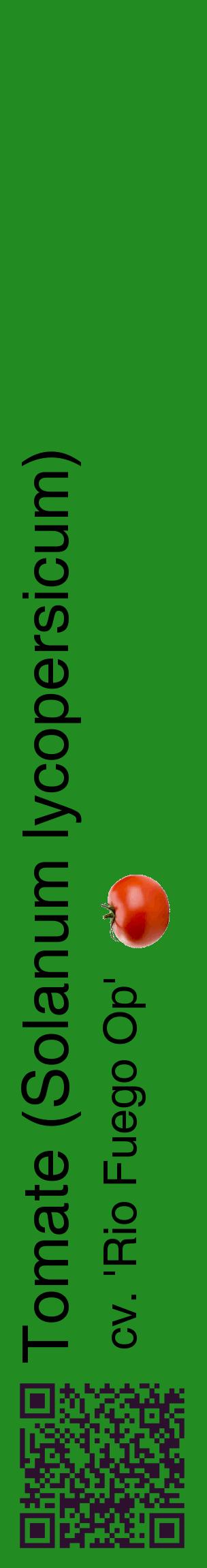 Étiquette de : Solanum lycopersicum cv. 'Rio Fuego Op' - format c - style noire10_basiquehel avec qrcode et comestibilité simplifiée