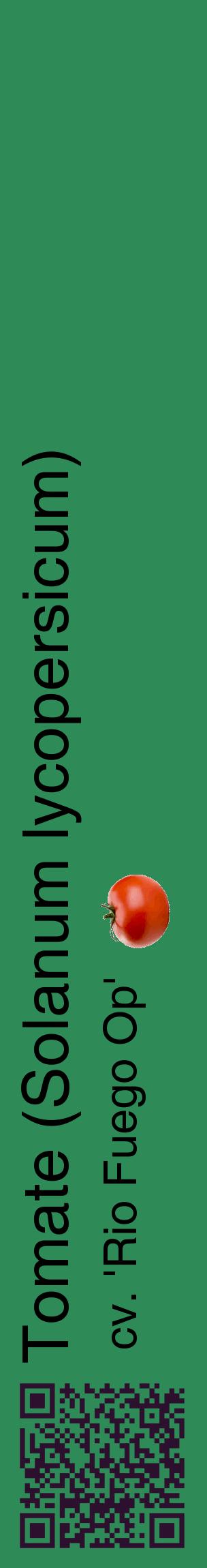 Étiquette de : Solanum lycopersicum cv. 'Rio Fuego Op' - format c - style noire11_basiquehel avec qrcode et comestibilité simplifiée