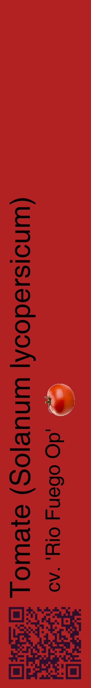 Étiquette de : Solanum lycopersicum cv. 'Rio Fuego Op' - format c - style noire28_basiquehel avec qrcode et comestibilité simplifiée