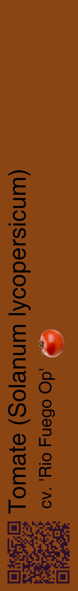 Étiquette de : Solanum lycopersicum cv. 'Rio Fuego Op' - format c - style noire30_basiquehel avec qrcode et comestibilité simplifiée