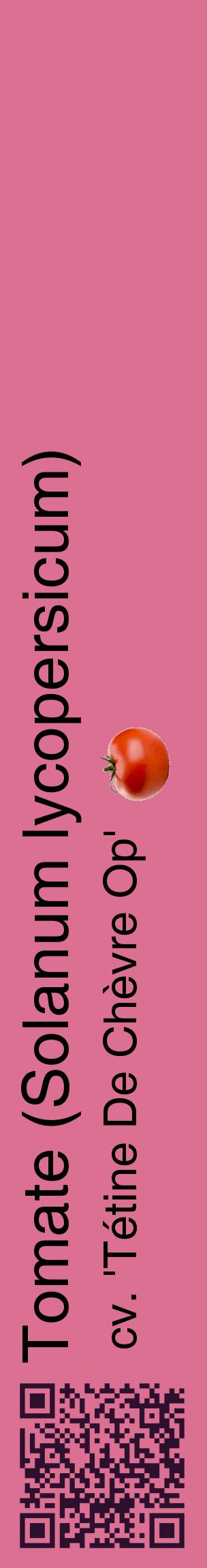 Étiquette de : Solanum lycopersicum cv. 'Tétine De Chèvre Op' - format c - style noire44_basiquehel avec qrcode et comestibilité simplifiée