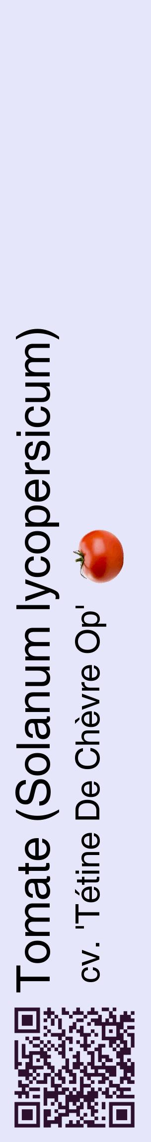 Étiquette de : Solanum lycopersicum cv. 'Tétine De Chèvre Op' - format c - style noire55_basiquehel avec qrcode et comestibilité simplifiée