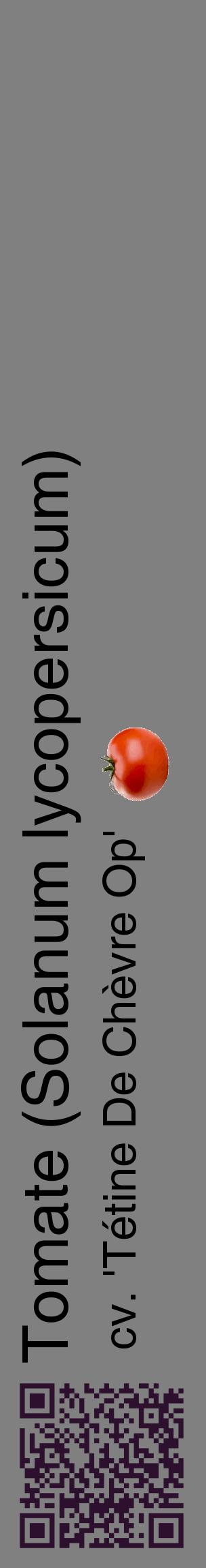 Étiquette de : Solanum lycopersicum cv. 'Tétine De Chèvre Op' - format c - style noire57_basiquehel avec qrcode et comestibilité simplifiée