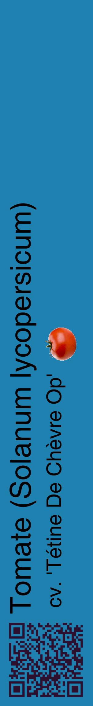 Étiquette de : Solanum lycopersicum cv. 'Tétine De Chèvre Op' - format c - style noire6_basiquehel avec qrcode et comestibilité simplifiée