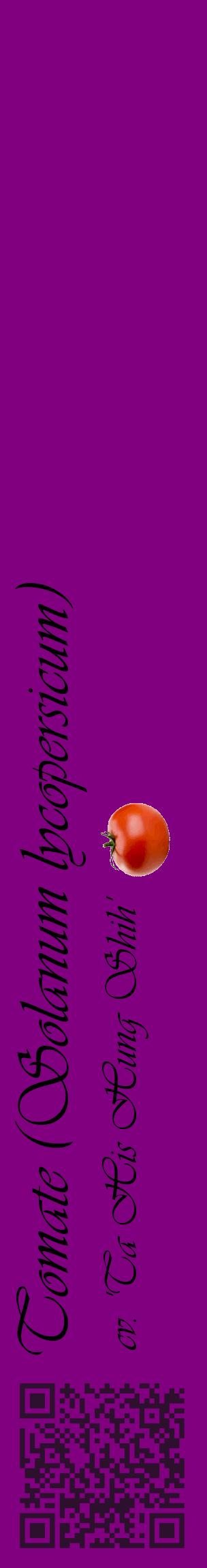 Étiquette de : Solanum lycopersicum cv. 'Ta His Hung Shih' - format c - style noire46_basiqueviv avec qrcode et comestibilité simplifiée
