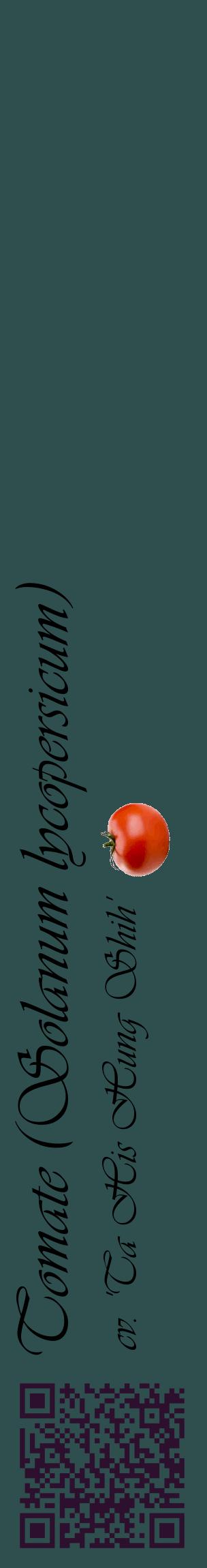 Étiquette de : Solanum lycopersicum cv. 'Ta His Hung Shih' - format c - style noire58_basiqueviv avec qrcode et comestibilité simplifiée