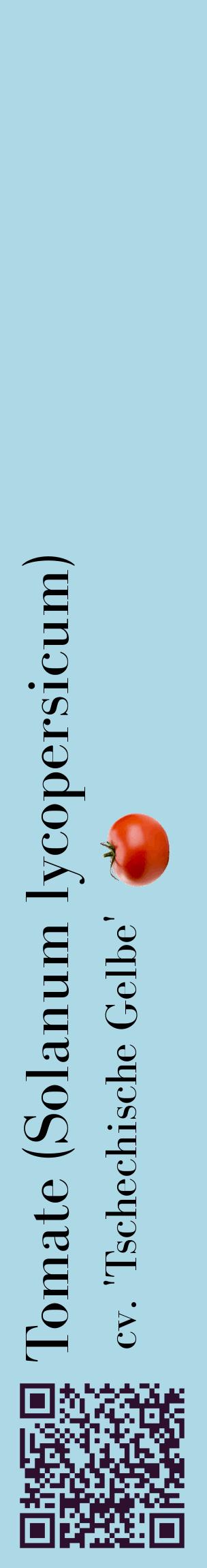 Étiquette de : Solanum lycopersicum cv. 'Tschechische Gelbe' - format c - style noire0_basiquebod avec qrcode et comestibilité simplifiée