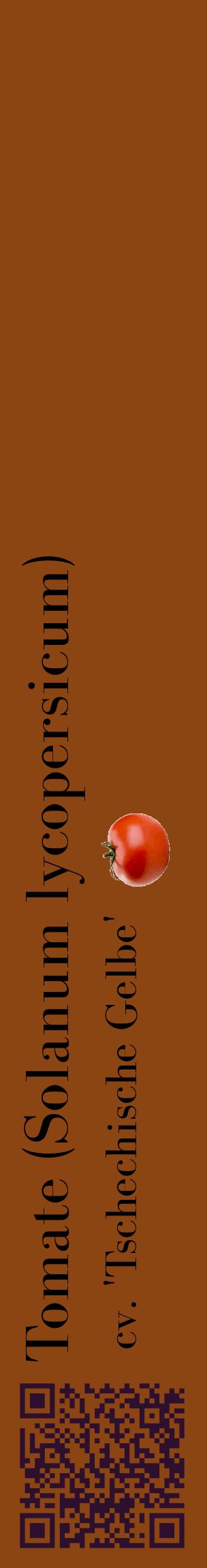 Étiquette de : Solanum lycopersicum cv. 'Tschechische Gelbe' - format c - style noire30_basiquebod avec qrcode et comestibilité simplifiée