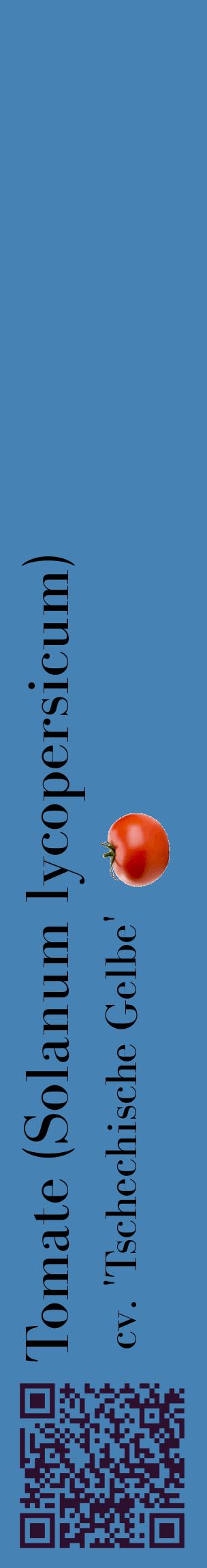 Étiquette de : Solanum lycopersicum cv. 'Tschechische Gelbe' - format c - style noire5_basiquebod avec qrcode et comestibilité simplifiée