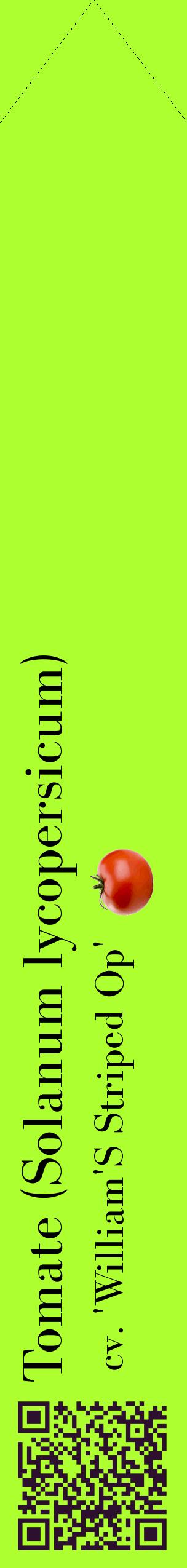 Étiquette de : Solanum lycopersicum cv. 'William'S Striped Op' - format c - style noire17_simplebod avec qrcode et comestibilité simplifiée