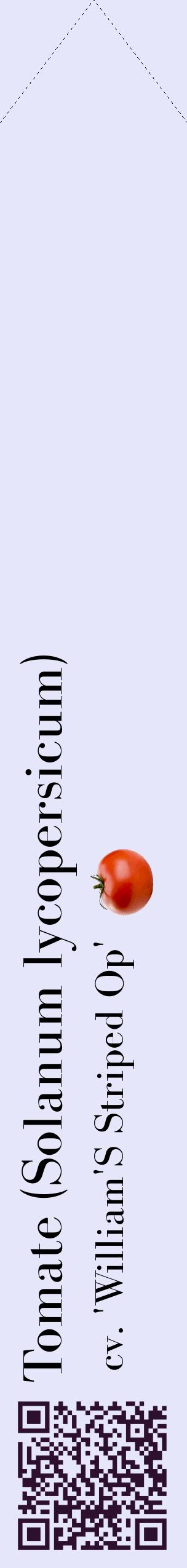 Étiquette de : Solanum lycopersicum cv. 'William'S Striped Op' - format c - style noire55_simplebod avec qrcode et comestibilité simplifiée
