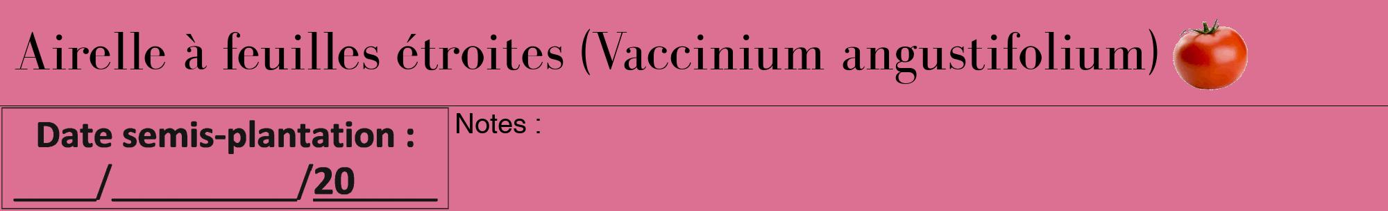 Étiquette de : Vaccinium angustifolium - format a - style noire44bod avec comestibilité simplifiée