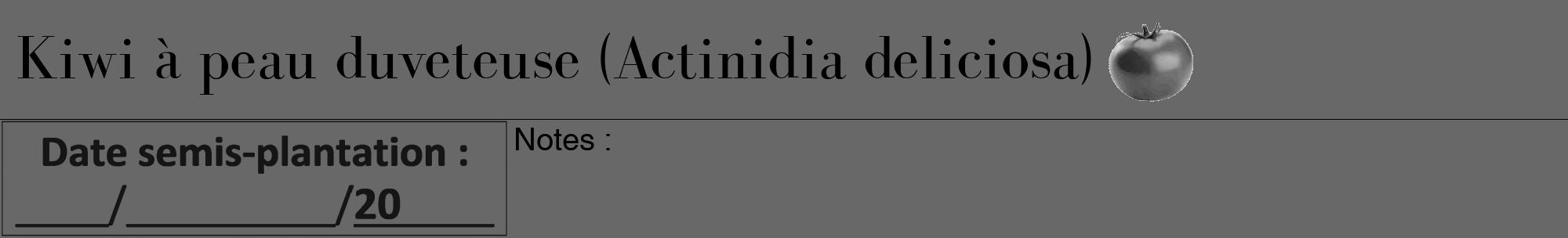 Étiquette de : Actinidia deliciosa - format a - style noire43bod avec comestibilité simplifiée