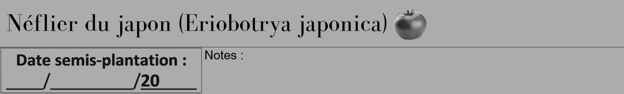 Étiquette de : Eriobotrya japonica - format a - style noire37bod avec comestibilité simplifiée