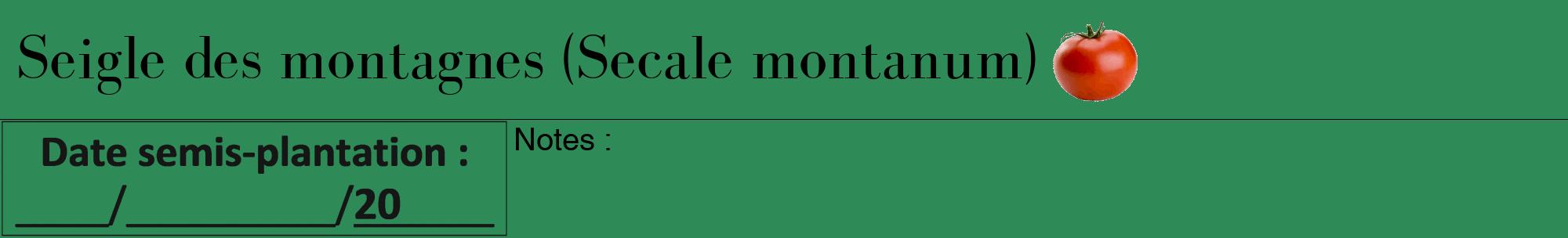 Étiquette de : Secale montanum - format a - style noire11bod avec comestibilité simplifiée