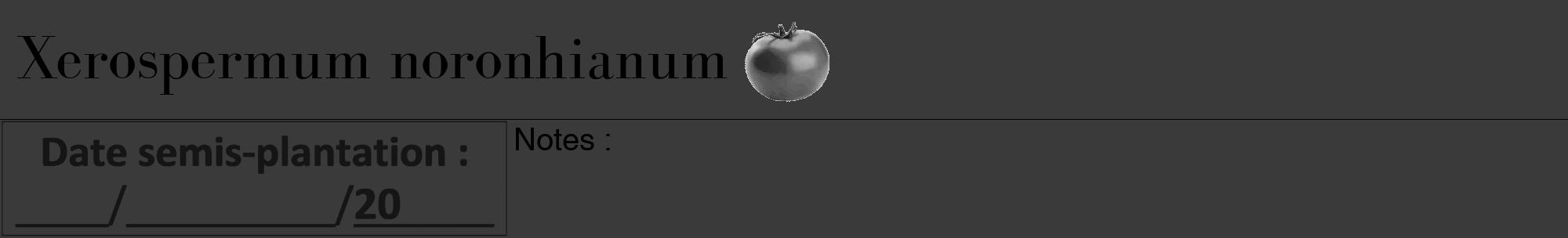 Étiquette de : Xerospermum noronhianum - format a - style noire8bod avec comestibilité simplifiée