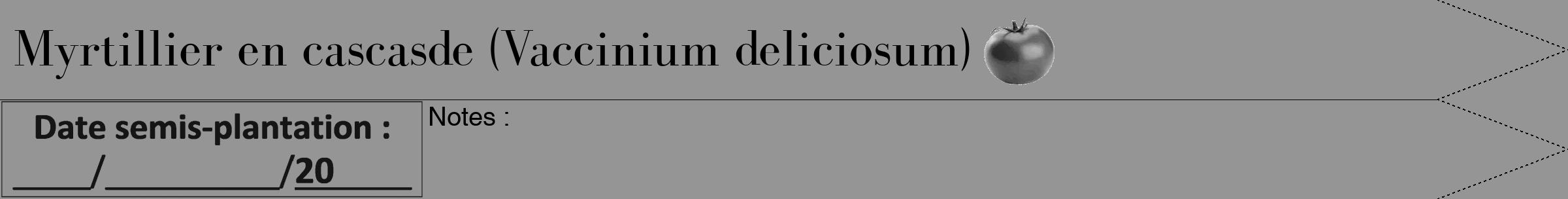 Étiquette de : Vaccinium deliciosum - format b - style noire16bod avec comestibilité simplifiée