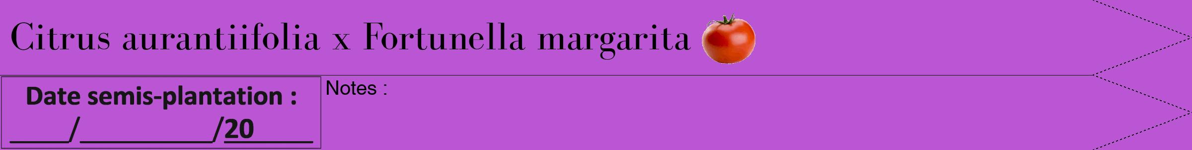 Étiquette de : Citrus aurantiifolia x Fortunella margarita - format b - style noire50bod avec comestibilité simplifiée