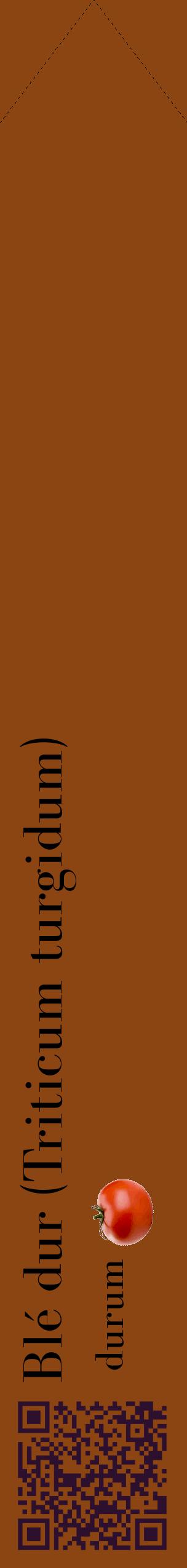 Étiquette de : Triticum turgidum durum - format c - style noire30_simplebod avec qrcode et comestibilité simplifiée