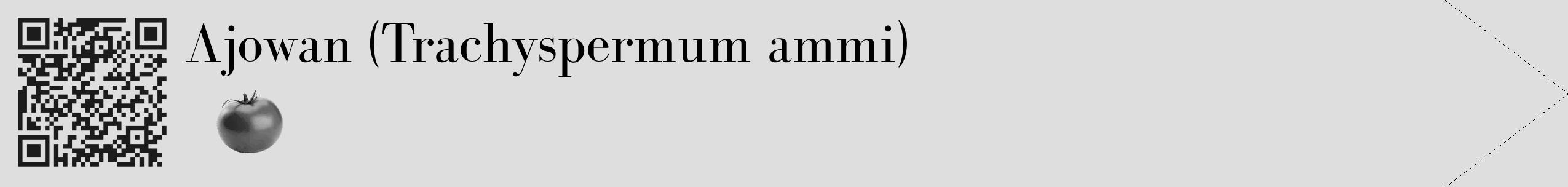 Étiquette de : Trachyspermum ammi - format c - style noire20_simple_simplebod avec qrcode et comestibilité simplifiée