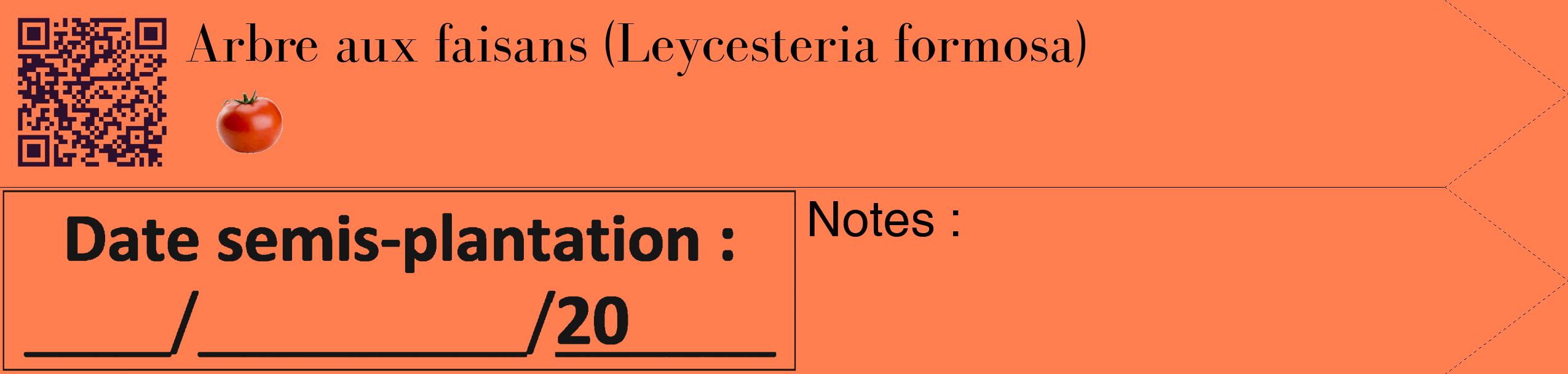 Étiquette de : Leycesteria formosa - format c - style noire24_simple_simplebod avec qrcode et comestibilité simplifiée