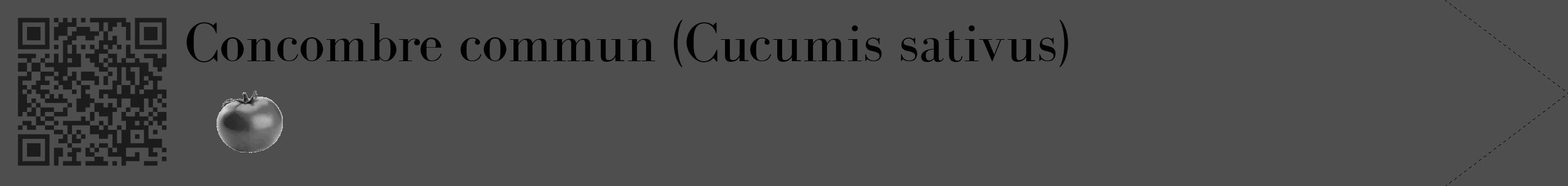 Étiquette de : Cucumis sativus - format c - style noire33simple_simple_simplebod avec qrcode et comestibilité simplifiée