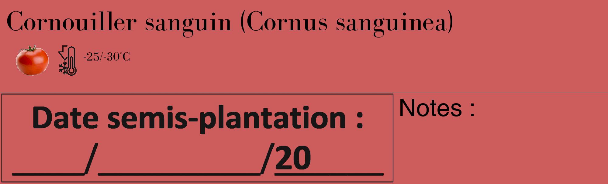 Étiquette de : Cornus sanguinea - format c - style noire35_basique_basiquebod avec comestibilité simplifiée