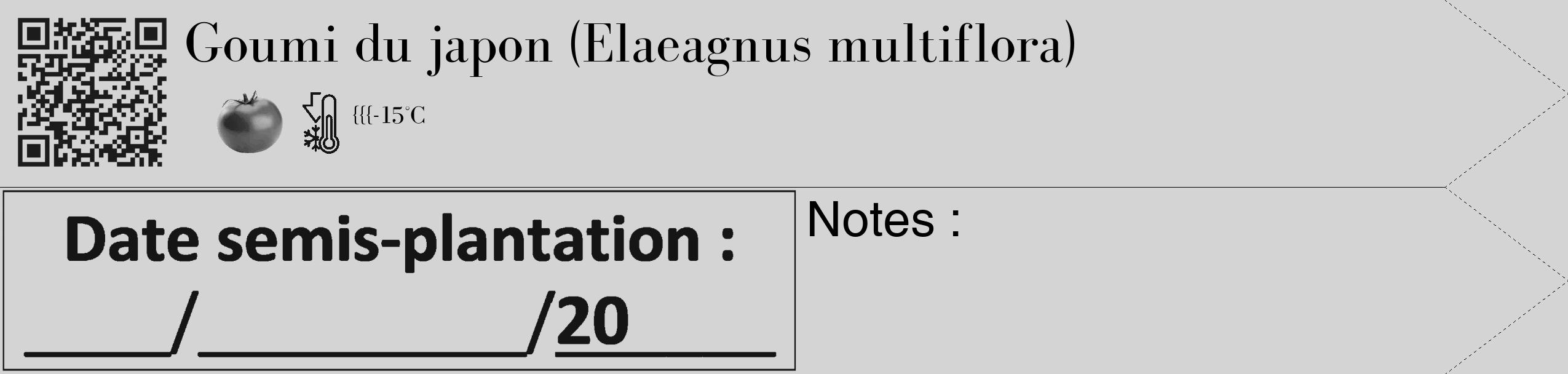 Étiquette de : Elaeagnus multiflora - format c - style noire40_simple_simplebod avec qrcode et comestibilité simplifiée
