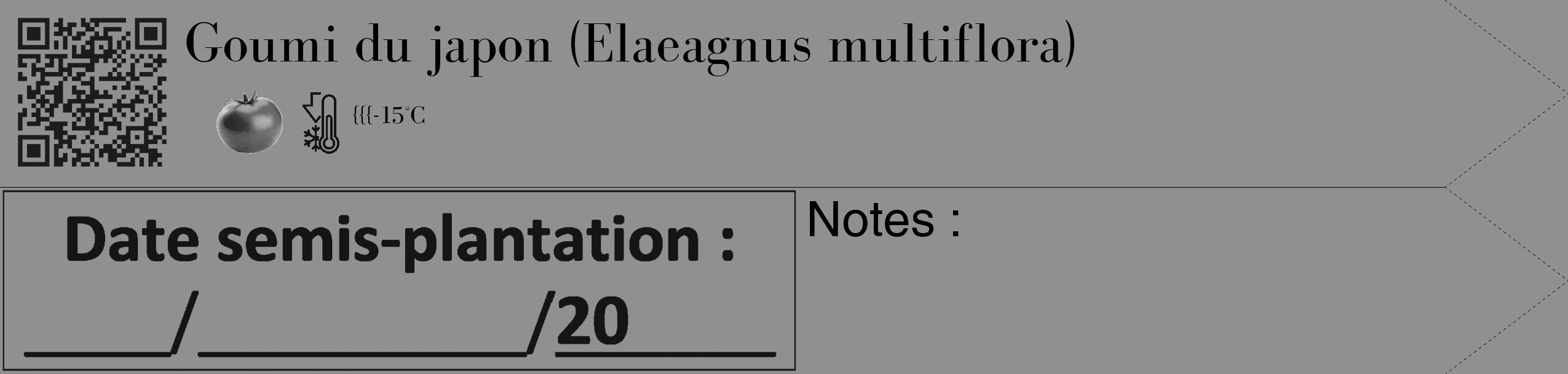 Étiquette de : Elaeagnus multiflora - format c - style noire4_simple_simplebod avec qrcode et comestibilité simplifiée