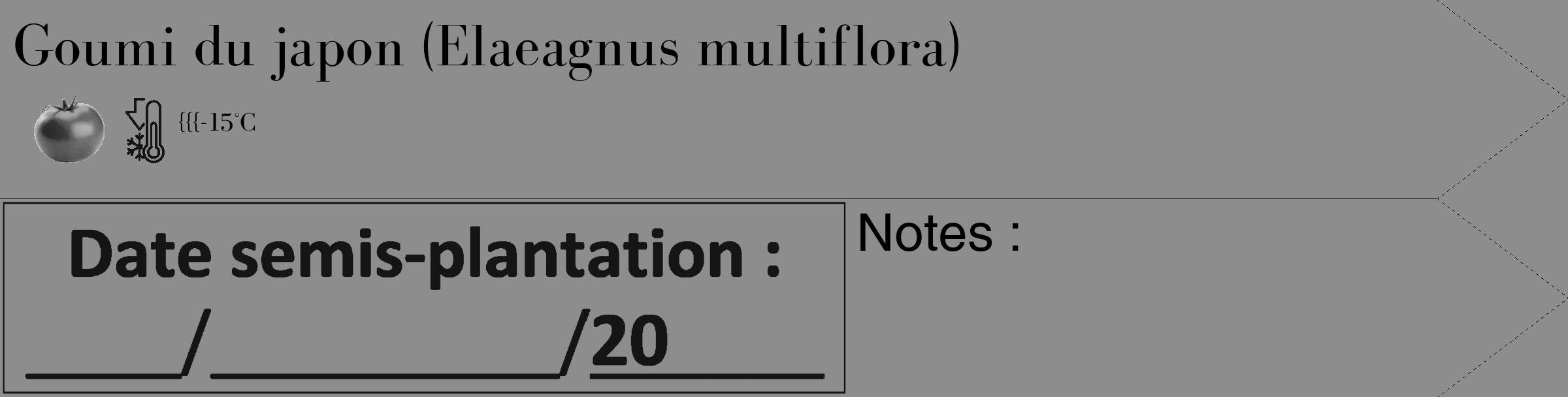 Étiquette de : Elaeagnus multiflora - format c - style noire2_simple_simplebod avec comestibilité simplifiée