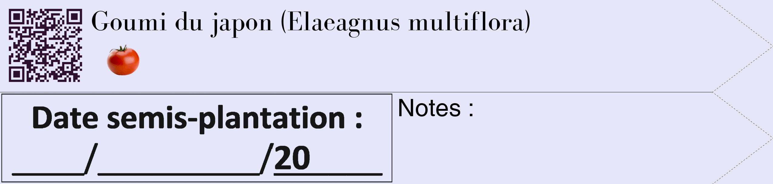 Étiquette de : Elaeagnus multiflora - format c - style noire55_simple_simplebod avec qrcode et comestibilité simplifiée