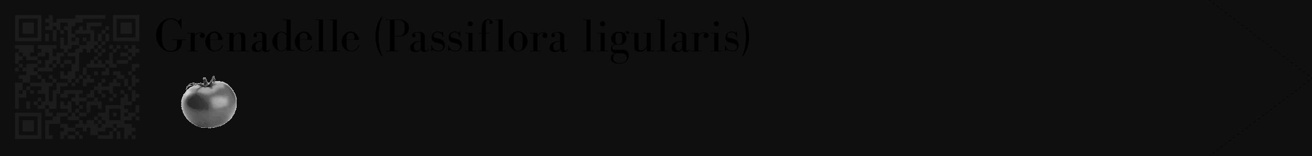 Étiquette de : Passiflora ligularis - format c - style noire7_simple_simplebod avec qrcode et comestibilité simplifiée