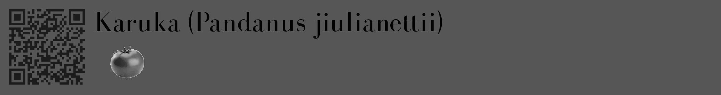 Étiquette de : Pandanus jiulianettii - format c - style noire45_basique_basiquebod avec qrcode et comestibilité simplifiée