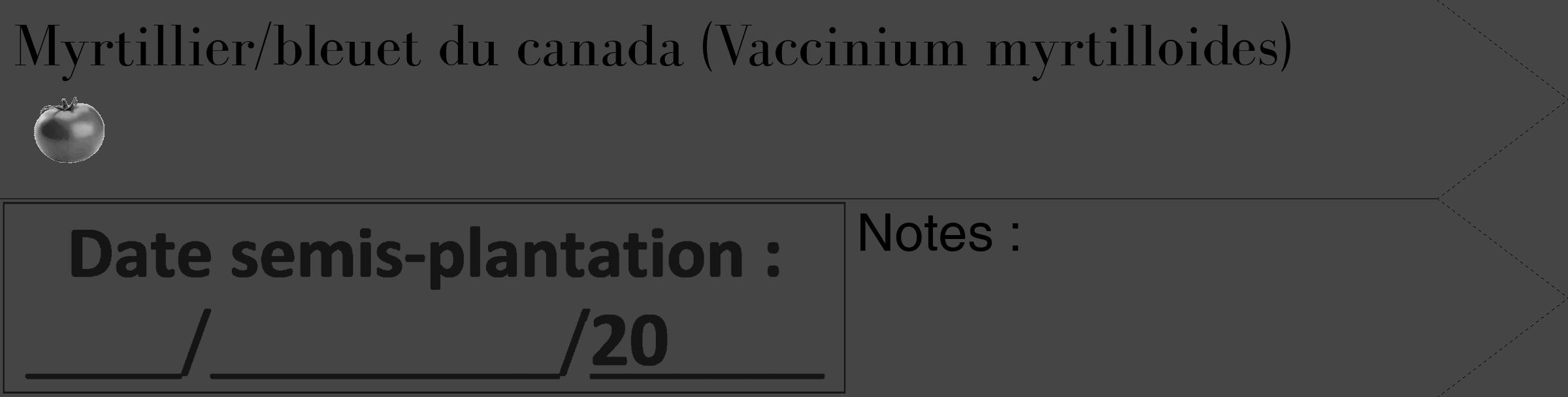 Étiquette de : Vaccinium myrtilloides - format c - style noire58_simple_simplebod avec comestibilité simplifiée