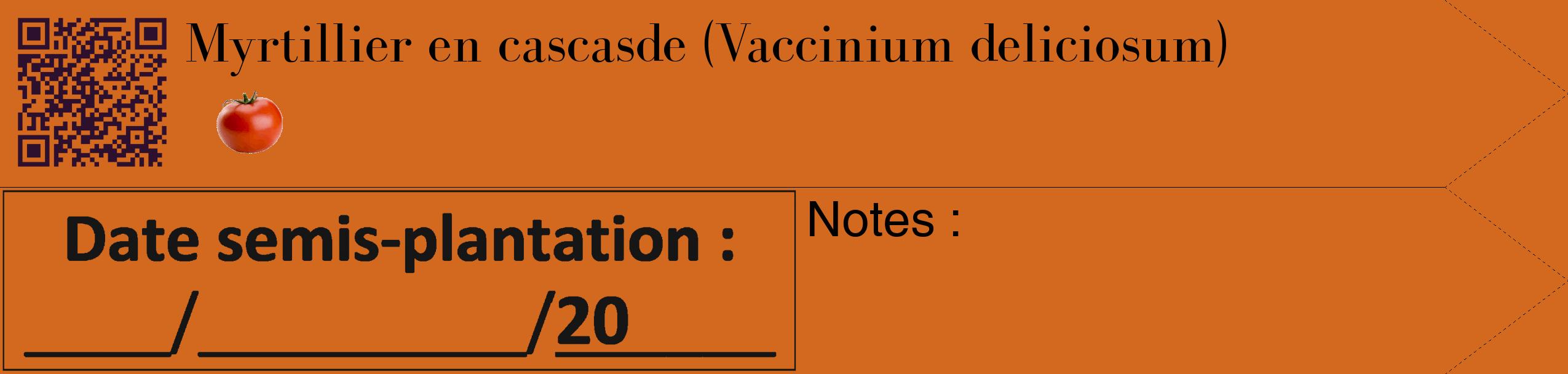 Étiquette de : Vaccinium deliciosum - format c - style noire31_simple_simplebod avec qrcode et comestibilité simplifiée
