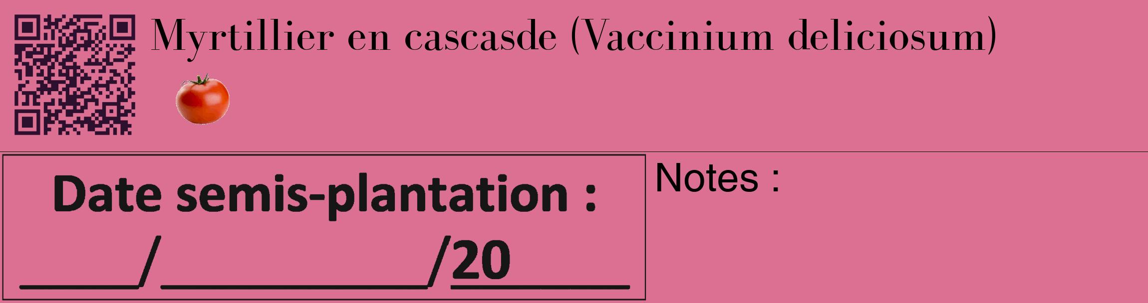 Étiquette de : Vaccinium deliciosum - format c - style noire44_basique_basiquebod avec qrcode et comestibilité simplifiée