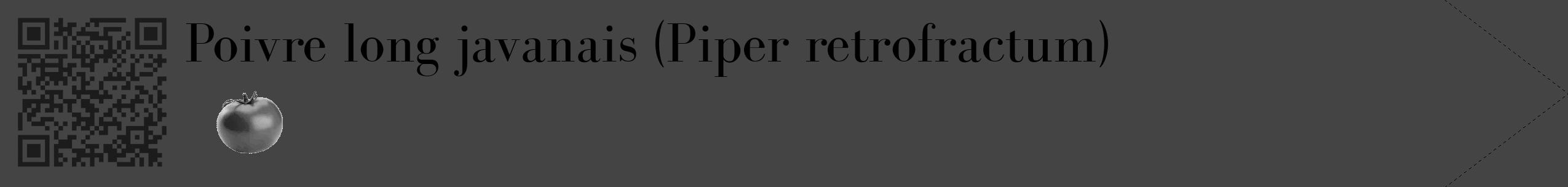 Étiquette de : Piper retrofractum - format c - style noire48_simple_simplebod avec qrcode et comestibilité simplifiée