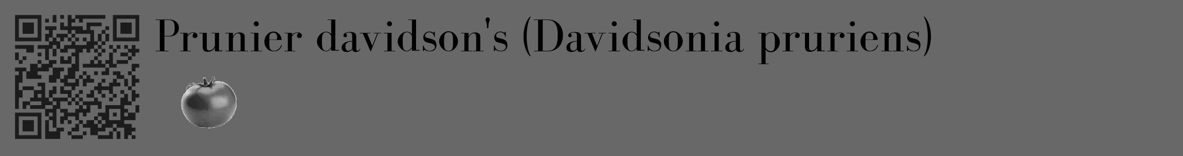 Étiquette de : Davidsonia pruriens - format c - style noire6_basique_basiquebod avec qrcode et comestibilité simplifiée