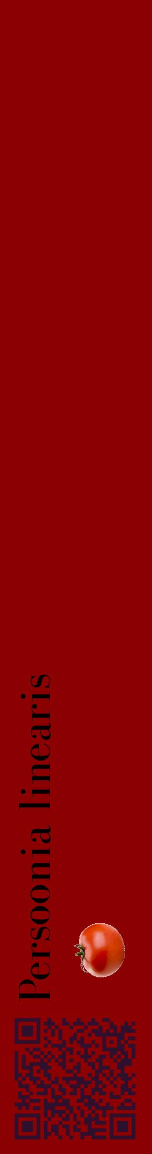 Étiquette de : Persoonia linearis - format c - style noire34_basiquebod avec qrcode et comestibilité simplifiée