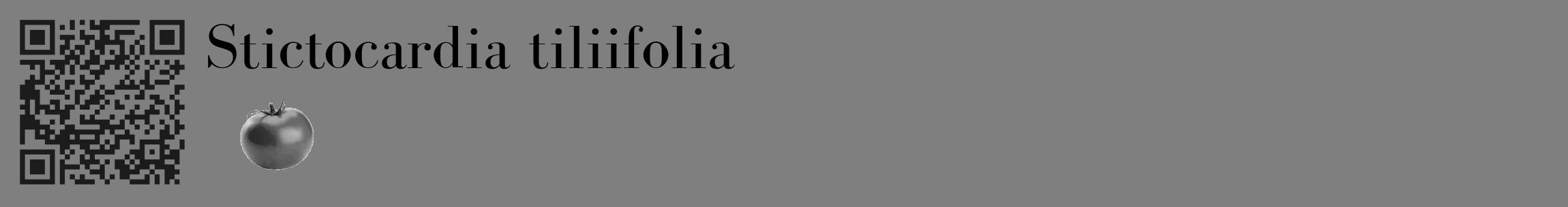Étiquette de : Stictocardia tiliifolia - format c - style noire57_basique_basiquebod avec qrcode et comestibilité simplifiée