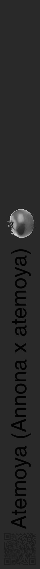 Étiquette de : Annona x atemoya - format a - style noire34hel avec qrcode et comestibilité simplifiée - position verticale