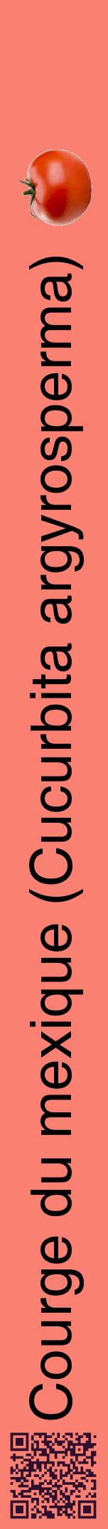 Étiquette de : Cucurbita argyrosperma - format a - style noire38hel avec qrcode et comestibilité simplifiée