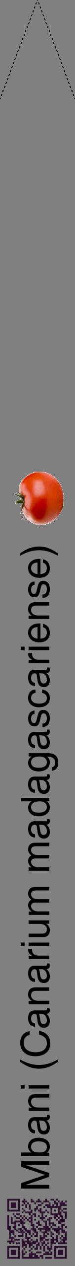 Étiquette de : Canarium madagascariense - format b - style noire57hel avec qrcode et comestibilité simplifiée
